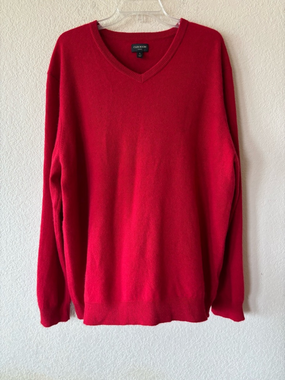 Club Room Luxury 100% Cashmere Sweater Red XL